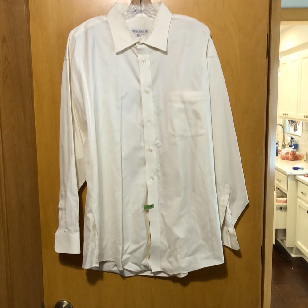 Mens Dress Shirt, 18, 34/35, cream